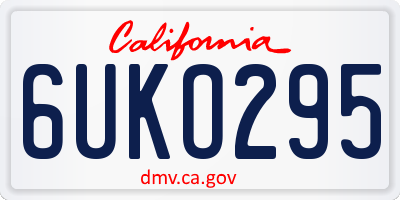 CA license plate 6UKO295