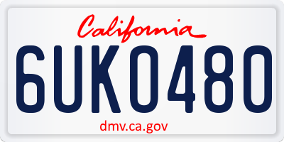 CA license plate 6UKO480