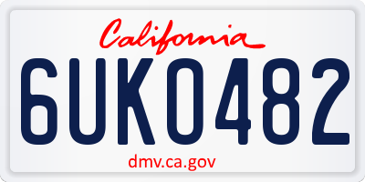 CA license plate 6UKO482