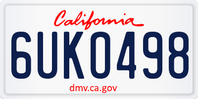 CA license plate 6UKO498