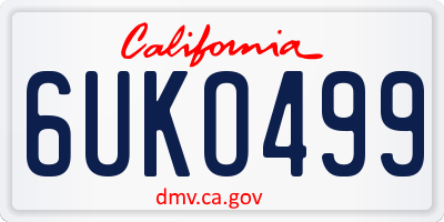 CA license plate 6UKO499