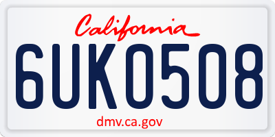 CA license plate 6UKO508
