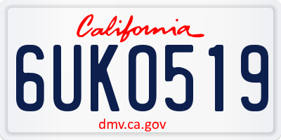 CA license plate 6UKO519