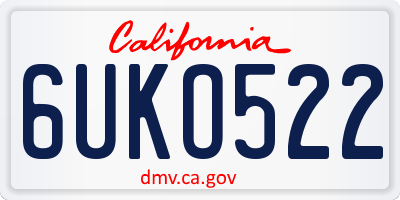 CA license plate 6UKO522
