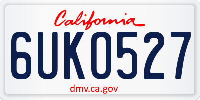 CA license plate 6UKO527