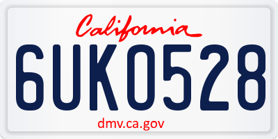 CA license plate 6UKO528
