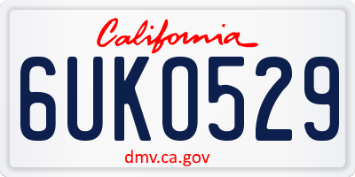 CA license plate 6UKO529