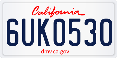 CA license plate 6UKO530