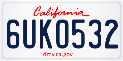 CA license plate 6UKO532