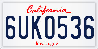 CA license plate 6UKO536