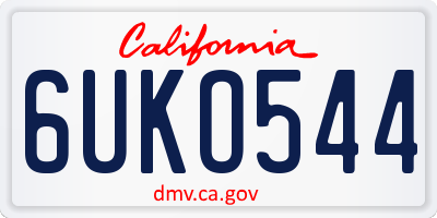 CA license plate 6UKO544