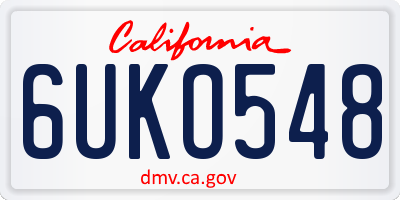 CA license plate 6UKO548