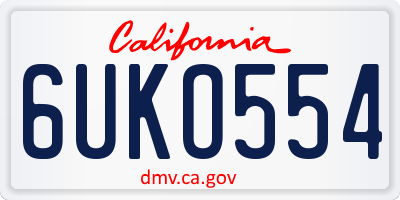 CA license plate 6UKO554