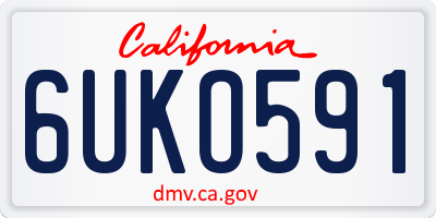CA license plate 6UKO591