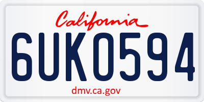 CA license plate 6UKO594