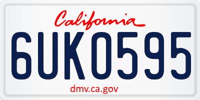 CA license plate 6UKO595