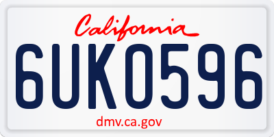 CA license plate 6UKO596