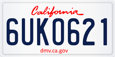 CA license plate 6UKO621