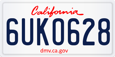 CA license plate 6UKO628