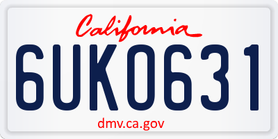 CA license plate 6UKO631