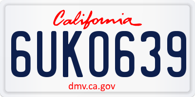 CA license plate 6UKO639