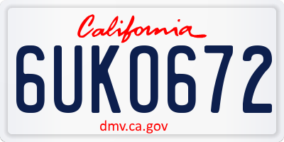 CA license plate 6UKO672