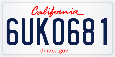 CA license plate 6UKO681