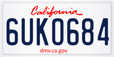 CA license plate 6UKO684