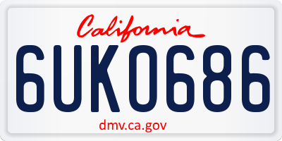 CA license plate 6UKO686
