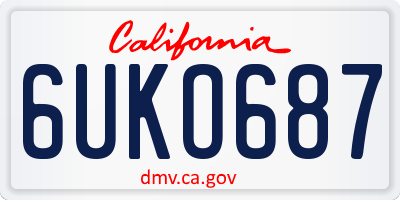 CA license plate 6UKO687