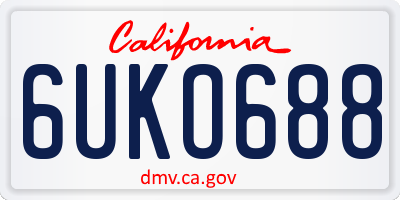CA license plate 6UKO688