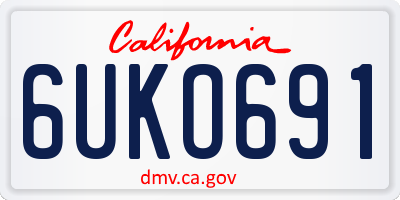 CA license plate 6UKO691