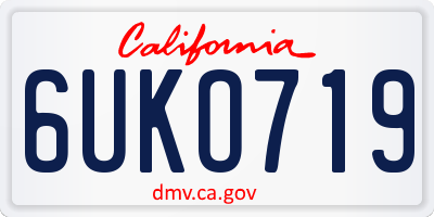CA license plate 6UKO719