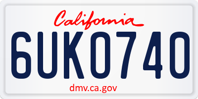 CA license plate 6UKO740