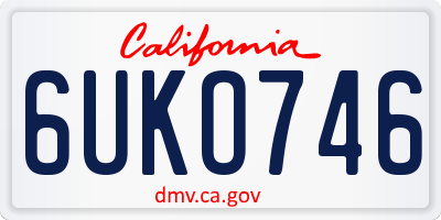 CA license plate 6UKO746