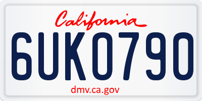 CA license plate 6UKO790