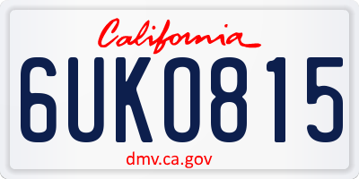 CA license plate 6UKO815