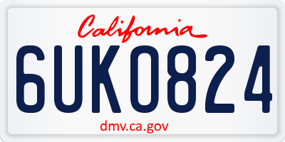 CA license plate 6UKO824