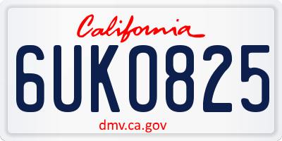 CA license plate 6UKO825