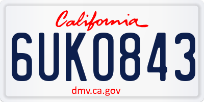 CA license plate 6UKO843