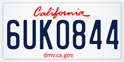 CA license plate 6UKO844