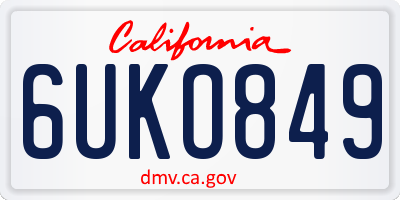 CA license plate 6UKO849