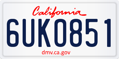 CA license plate 6UKO851