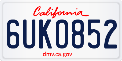 CA license plate 6UKO852