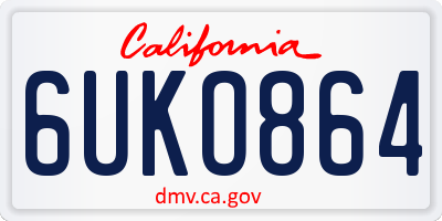 CA license plate 6UKO864