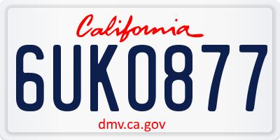CA license plate 6UKO877