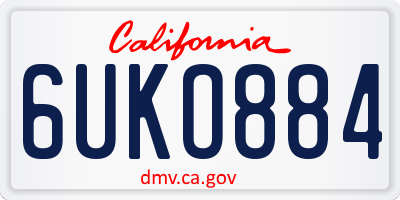 CA license plate 6UKO884