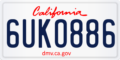 CA license plate 6UKO886