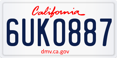 CA license plate 6UKO887