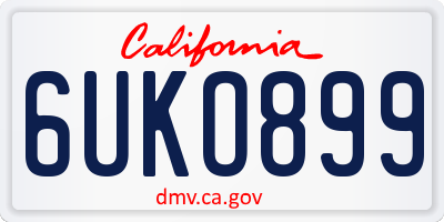 CA license plate 6UKO899